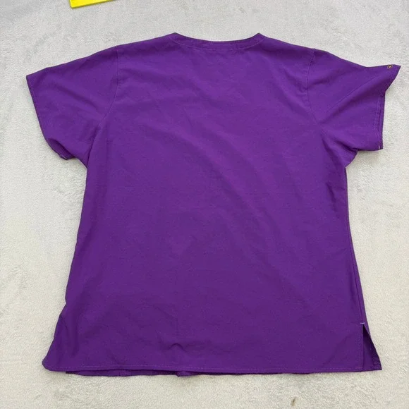 Carhartt Scrub Top Womens 2X Purple V-Neck Force Ripstop Short Sleeve D-Ring - Picture 2 of 6